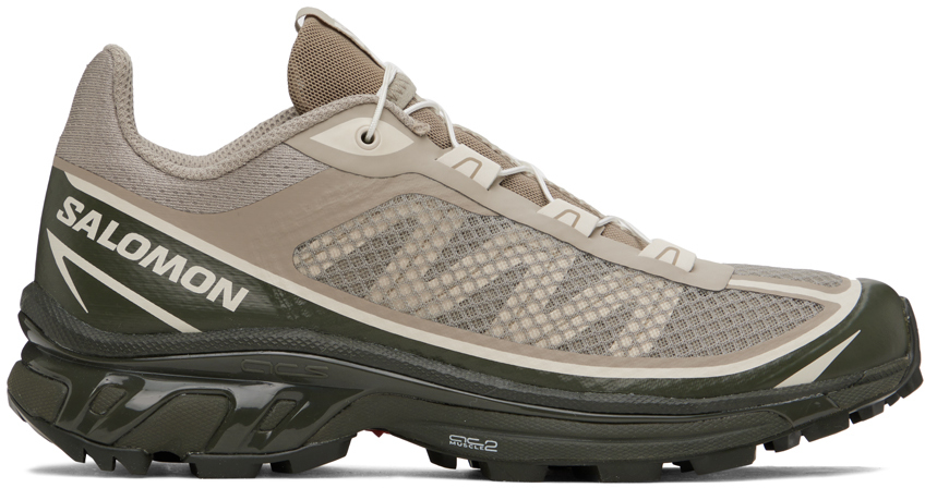 Salomon Xt-6 Low-top Sneakers In Vintage Khaki/peat/vanilla Ice