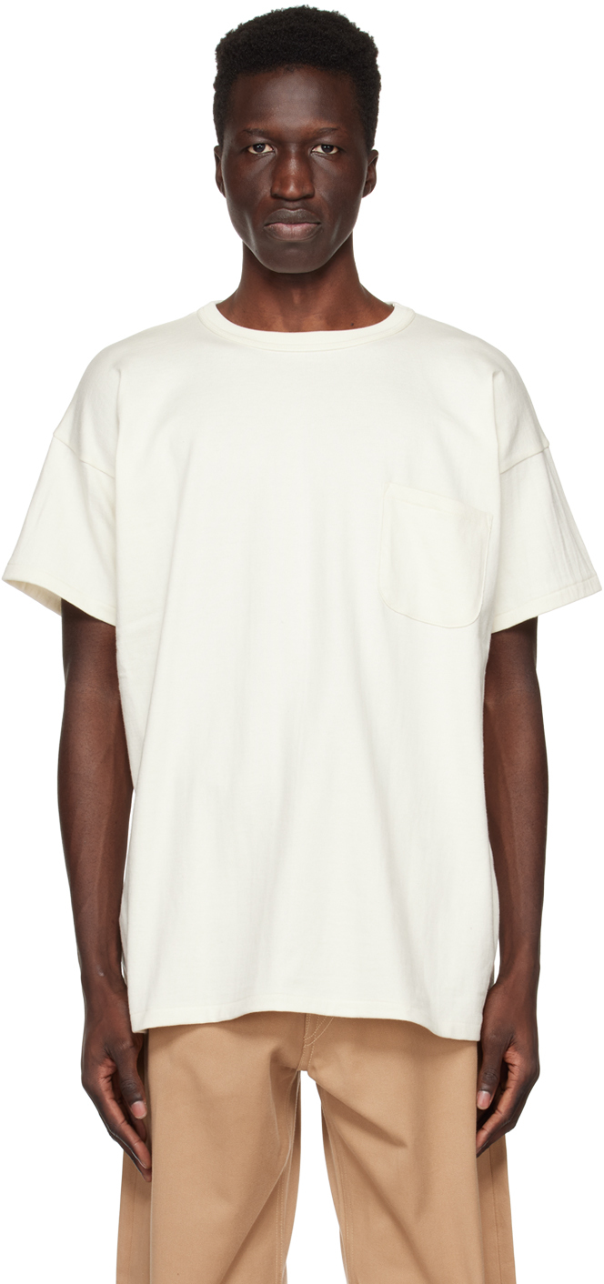 Off-White Patch Pocket T-Shirt by Taiga Takahashi on Sale