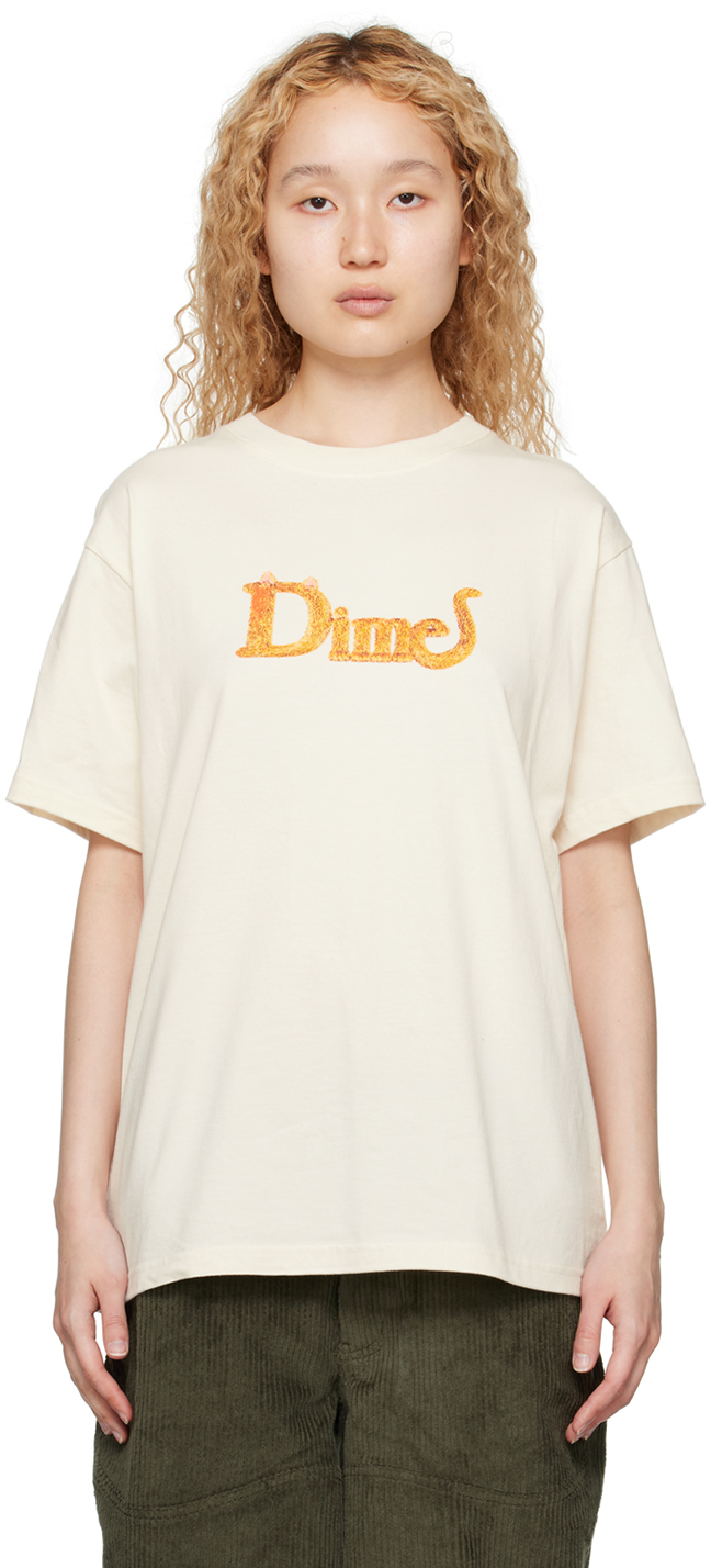Dime Off-white Classic Cat T-shirt In Rice