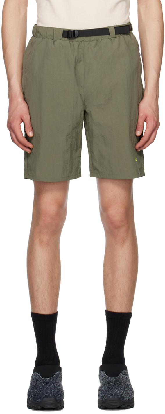 Dime Khaki Belted Shorts In Green