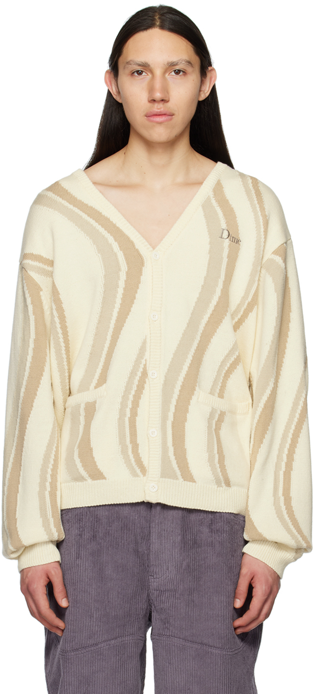 Dime: Beige Lightwave Cardigan | SSENSE