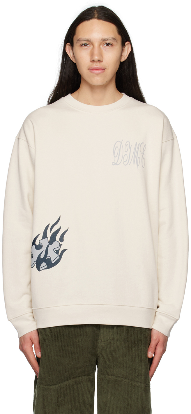 Dime Off-white Flamepuzz Sweatshirt In Rice