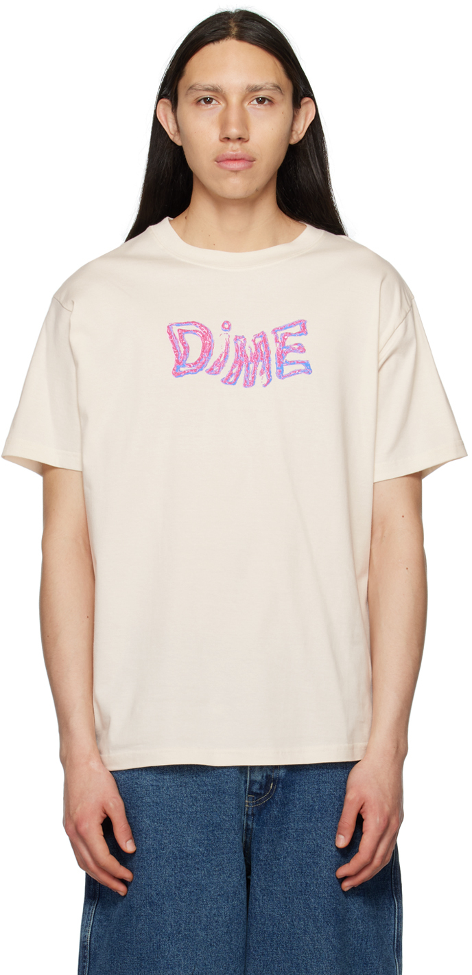 Dime Off-white Liquid Metal T-shirt In Beige