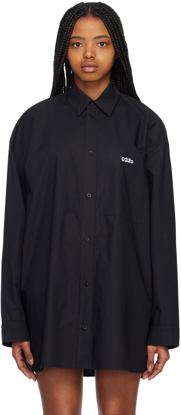 032c Cotton Shirt In Black