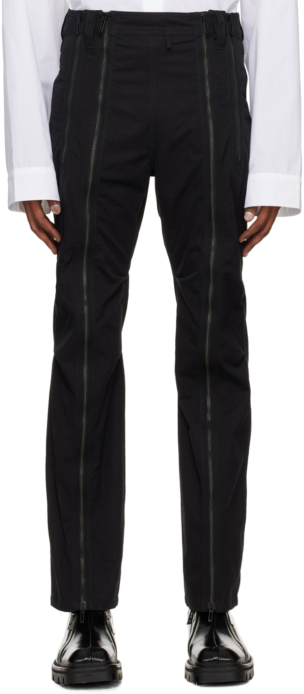 032c Split-s Zip Trousers In Black