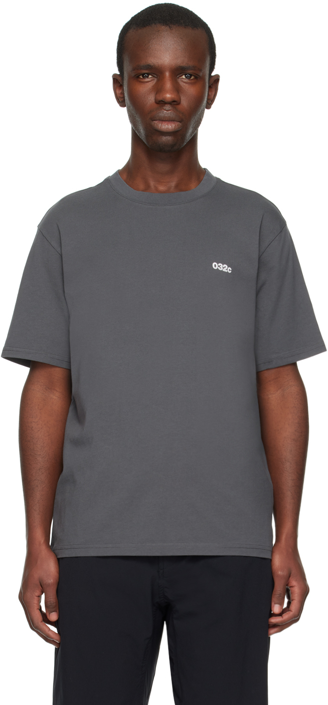 Gray Printed T-Shirt by 032c on Sale