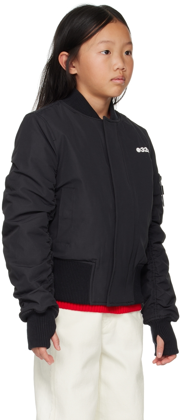 032c Ssense Exclusive Kids Black Bomber Jacket In Black