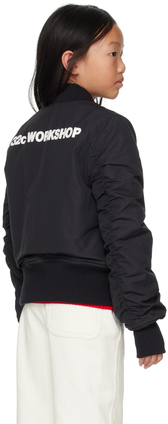 032c Ssense Exclusive Kids Black Bomber Jacket In Black