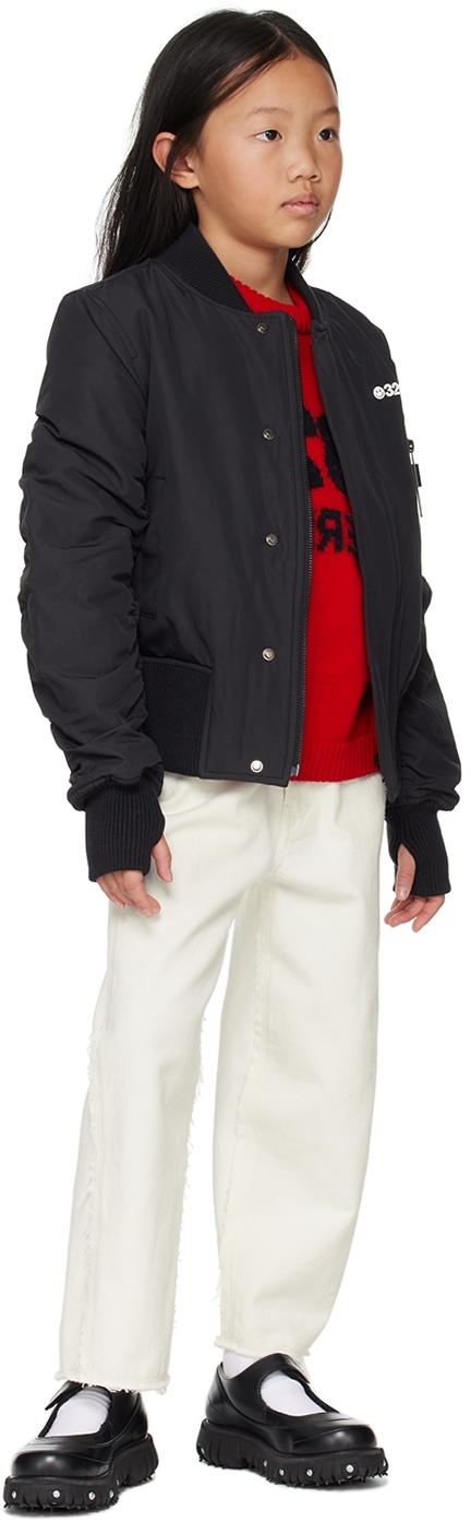 032c Ssense Exclusive Kids Black Bomber Jacket In Black
