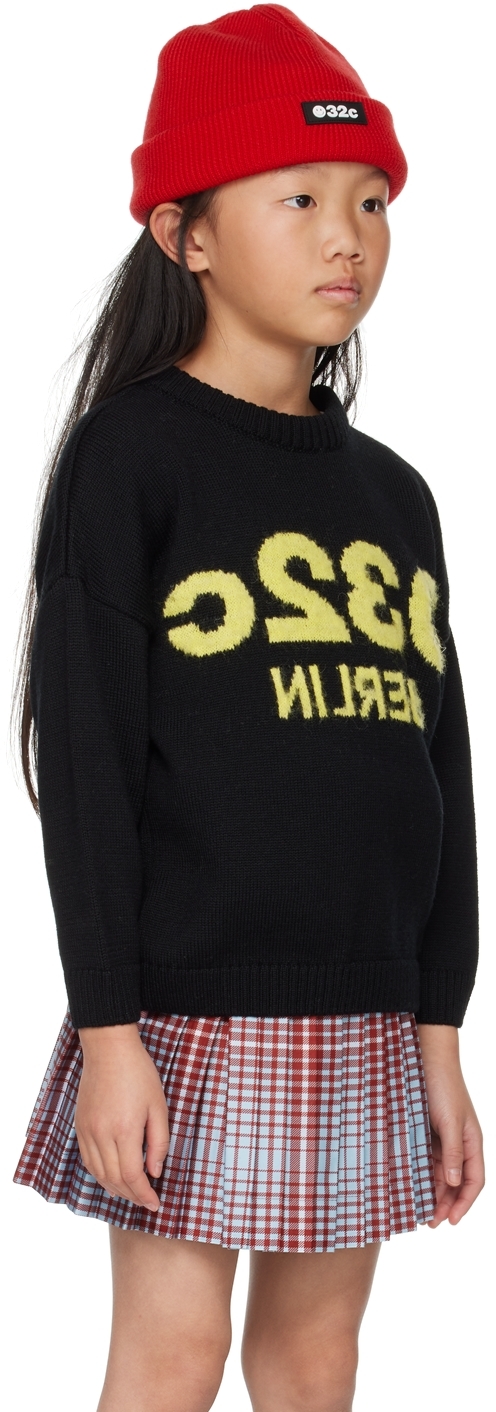 032c Ssense Exclusive Kids Black Sweater In Black