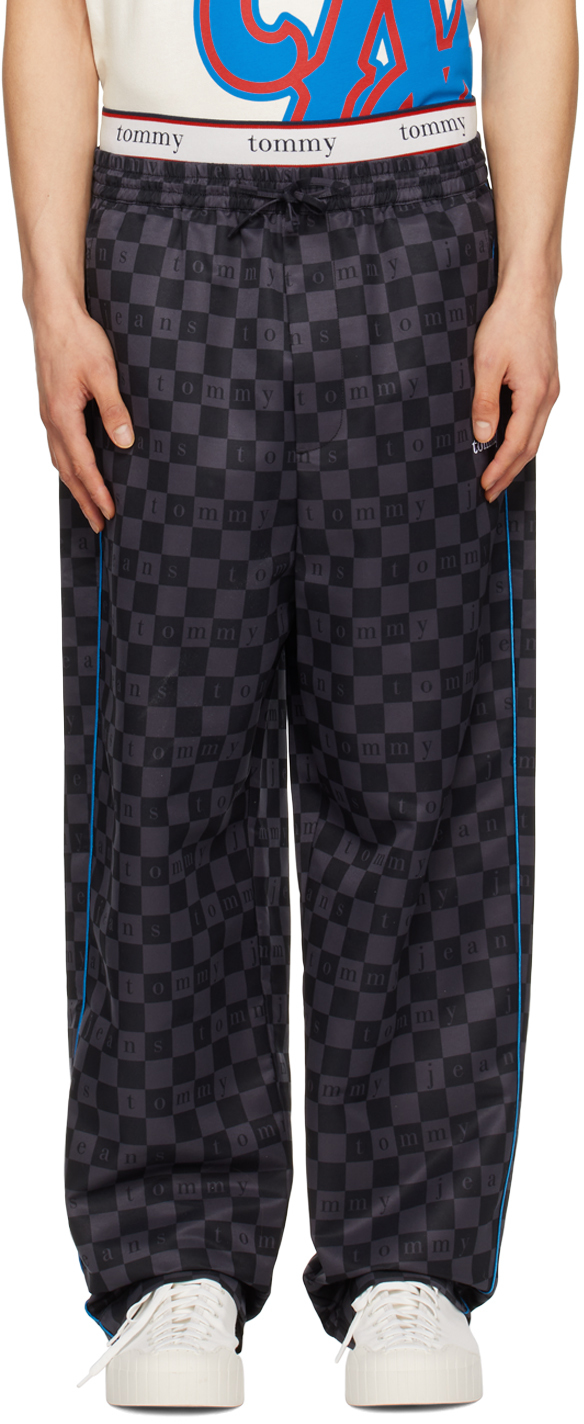 Black & Gray Checkerboard Sweatpants
