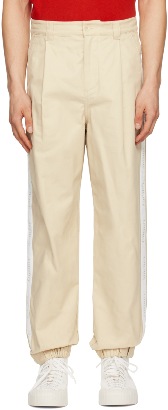 Tommy Jeans Beige Tapered Trousers In Classic Beige