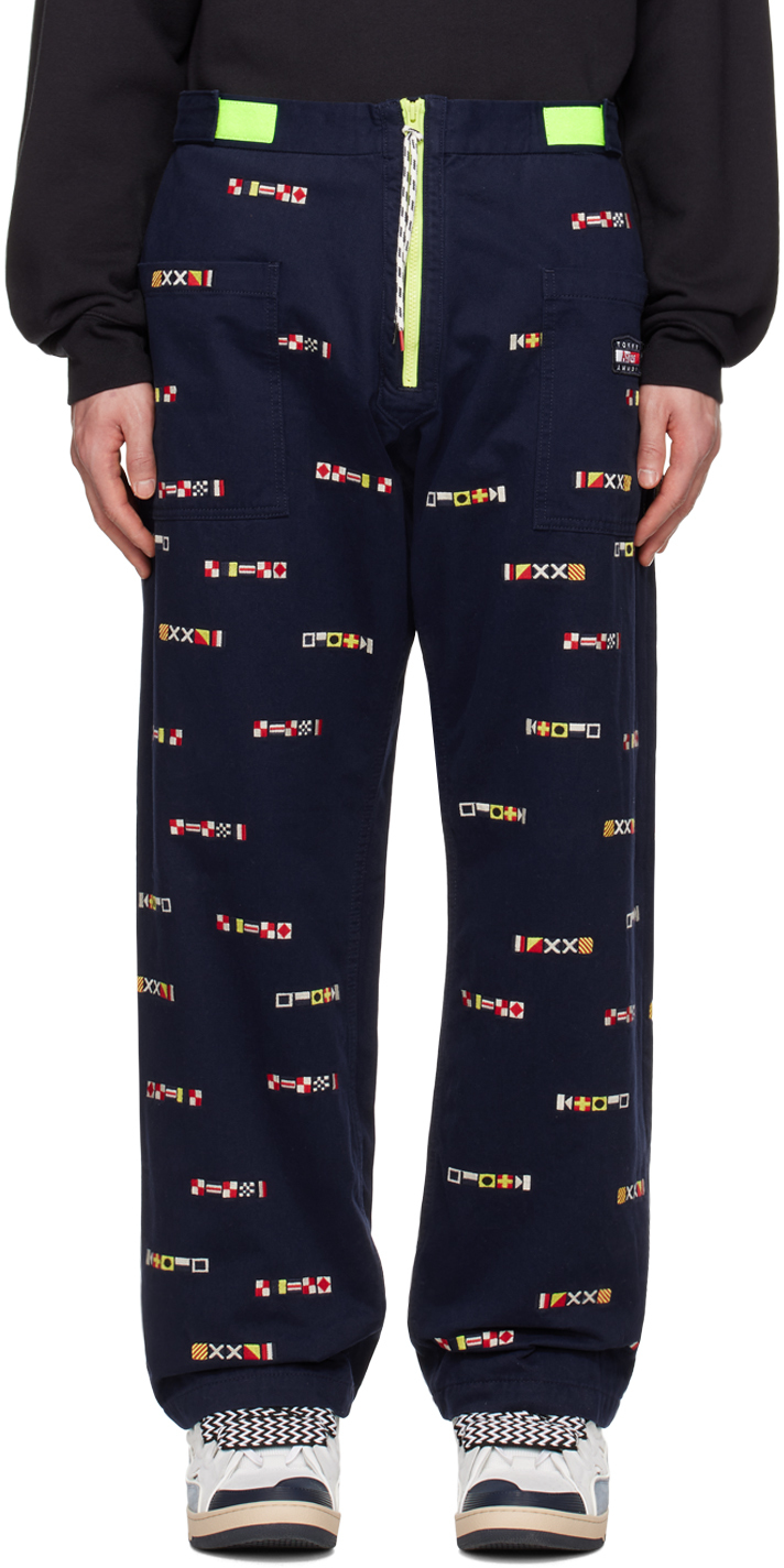 Tommy Jeans: Navy Aries Edition Trousers | SSENSE UK