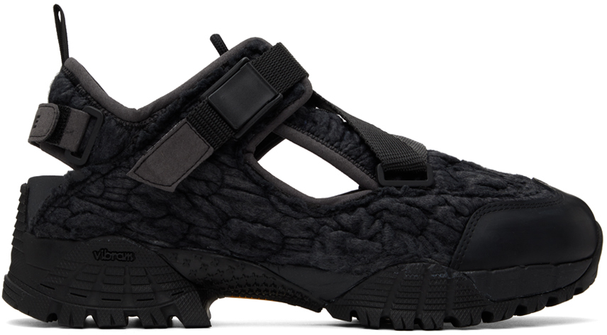 Shop Yume Yume Black Hiking Sneakers In Black Woody Wool
