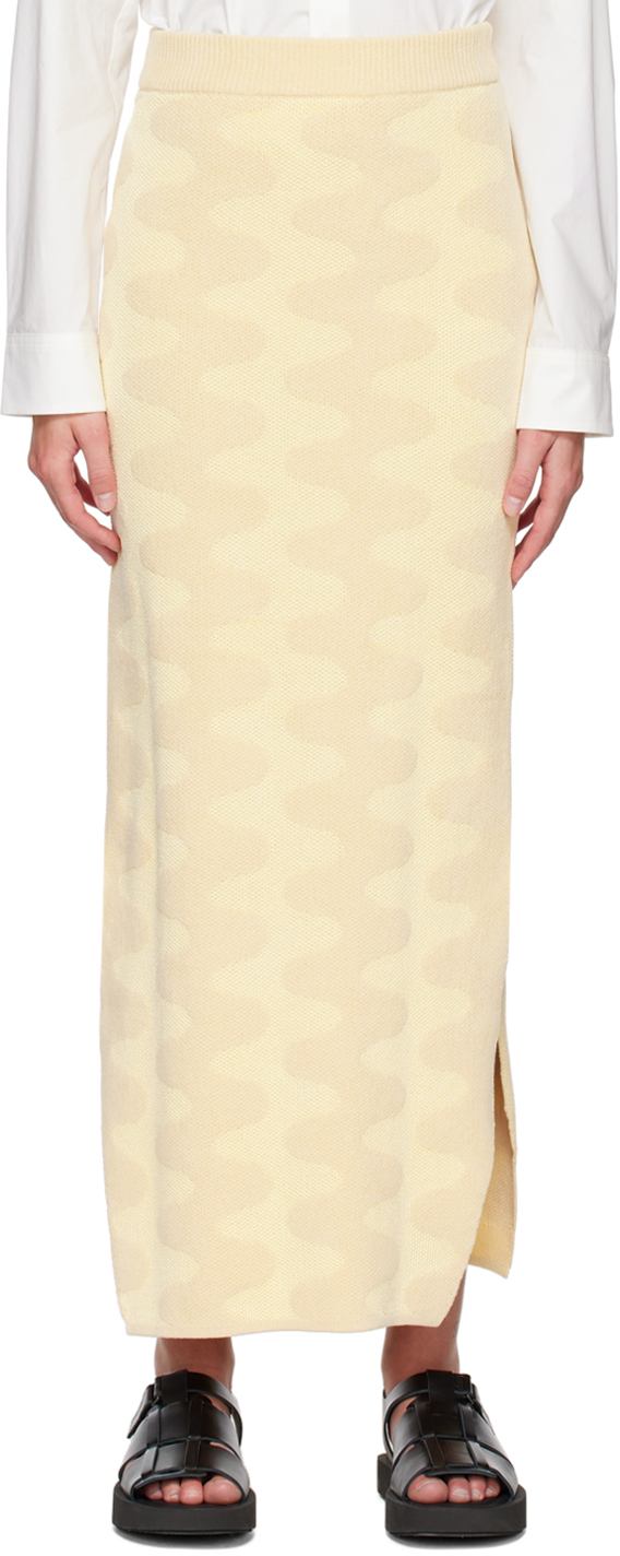 Shop Nanushka Beige Bria Midi Skirt In Creme