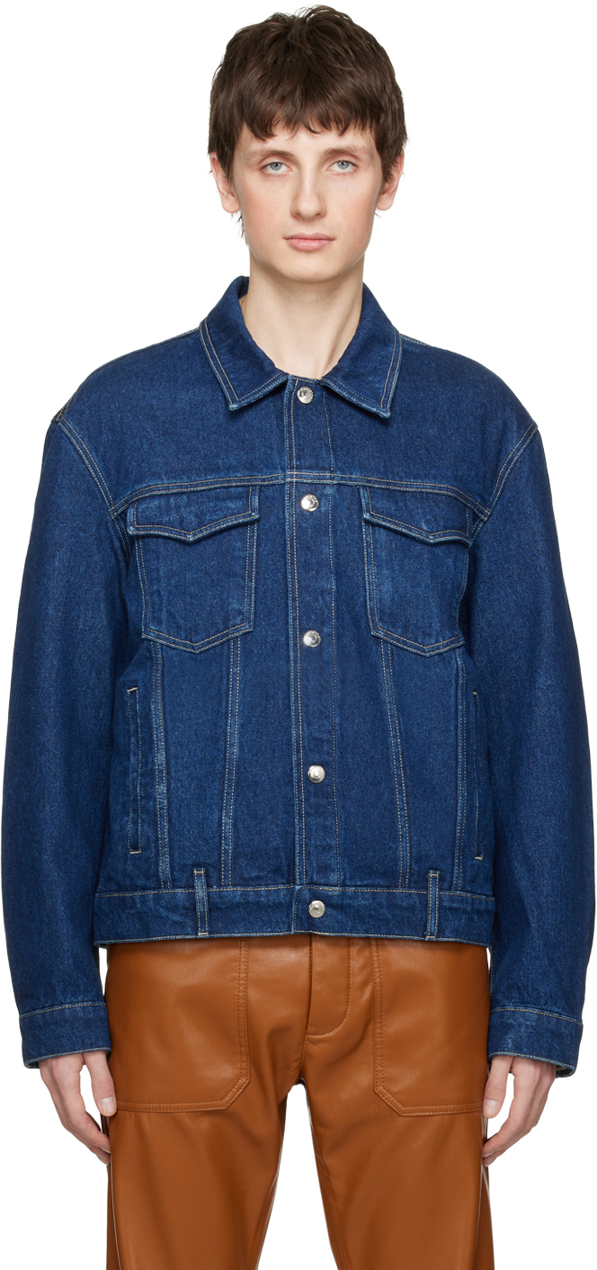 Nanushka: Indigo Boyce Denim Jacket | SSENSE