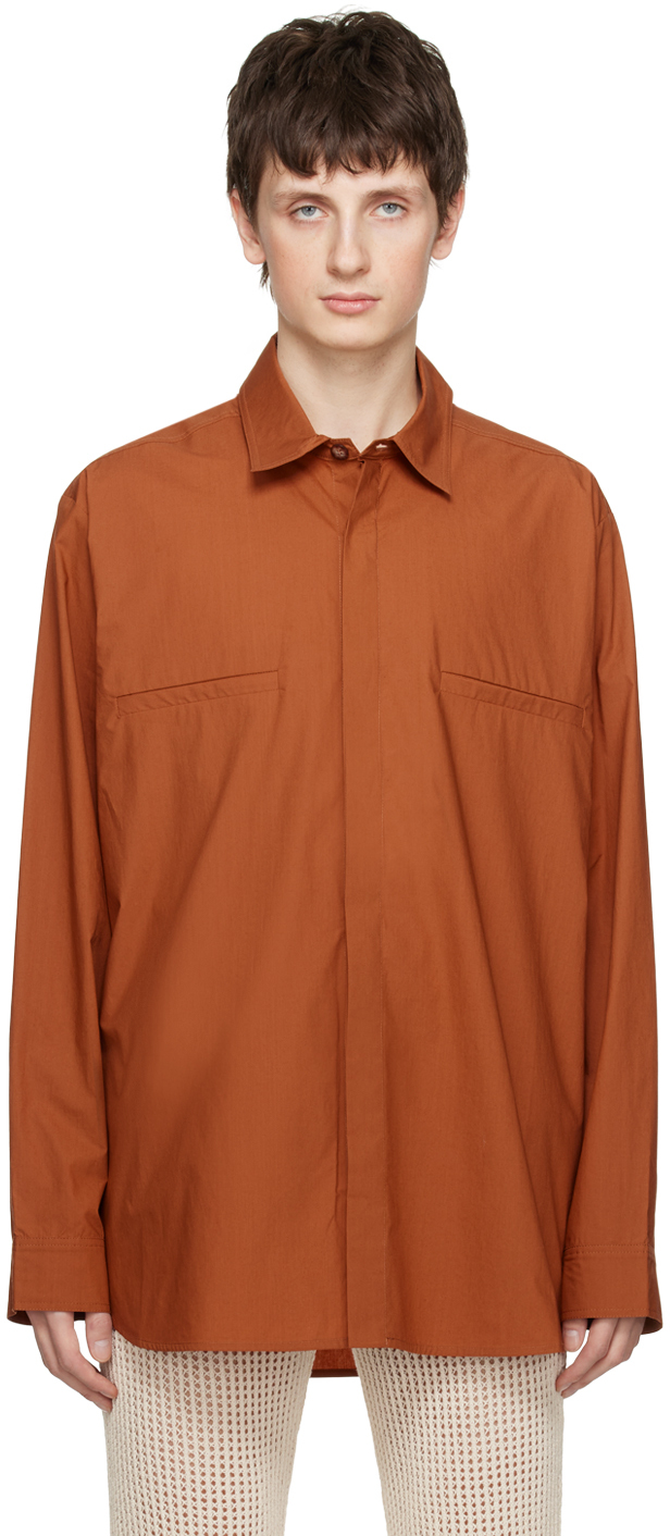 Nanushka Tan Damos Shirt In Orange