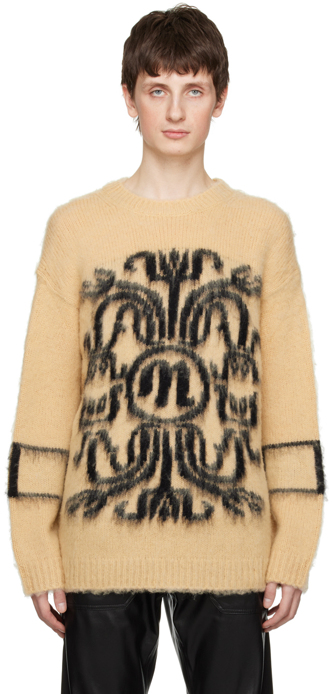 Nanushka: Beige & Black Destin Sweater | SSENSE