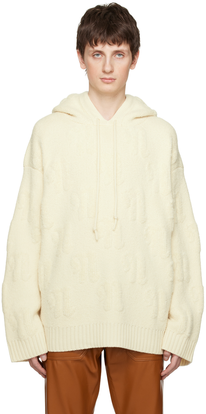 Shop Nanushka Off-white Camal Hoodie In Ecru