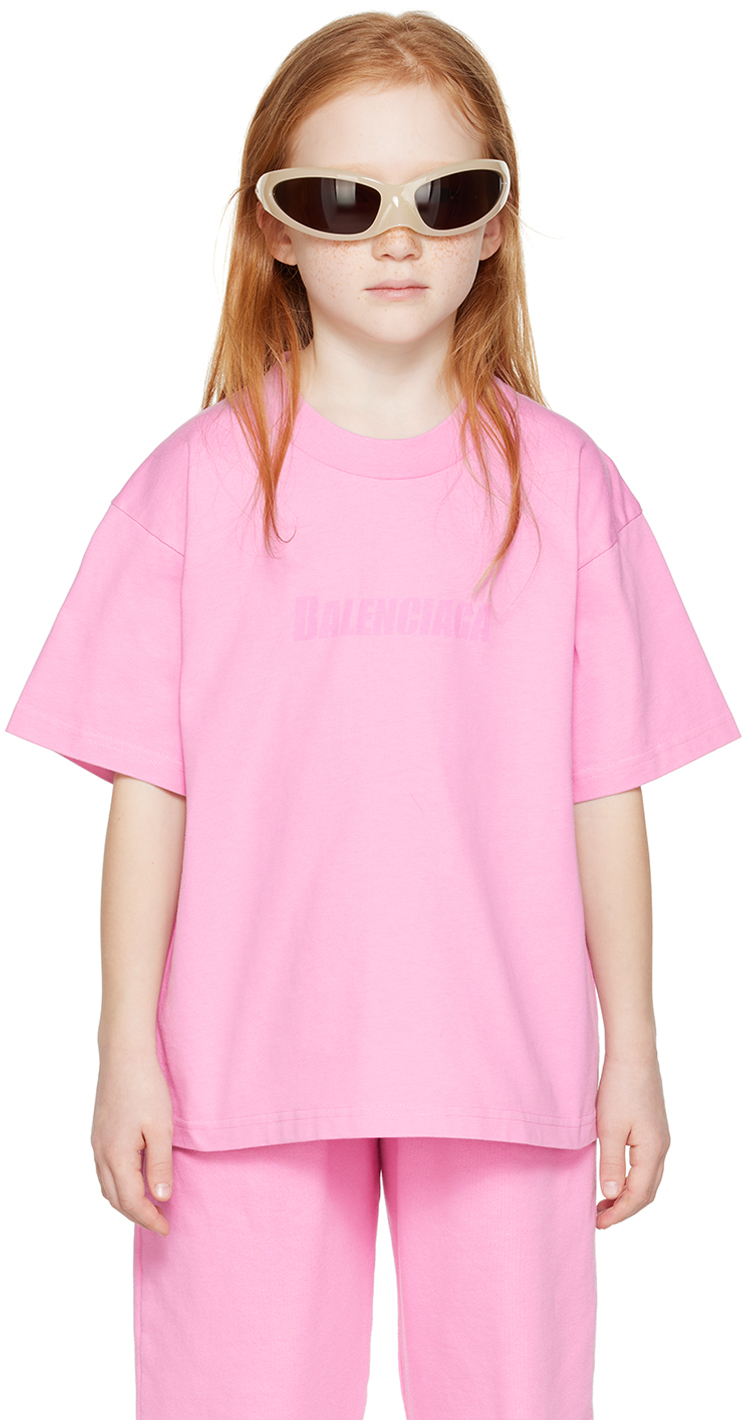 Kids Pink Caps TShirt by Balenciaga Kids SSENSE