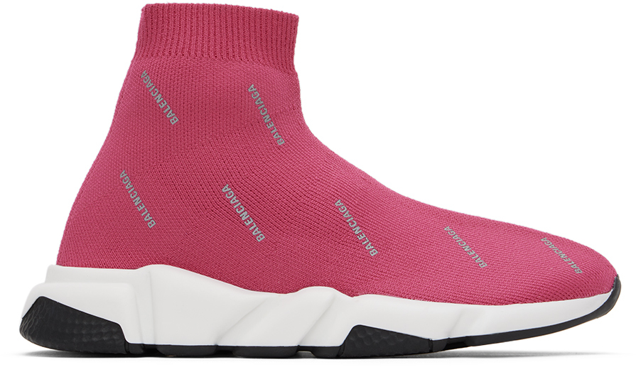 Balenciaga Kids Pink Speed Sneakers In Pink Ref/whi/bla