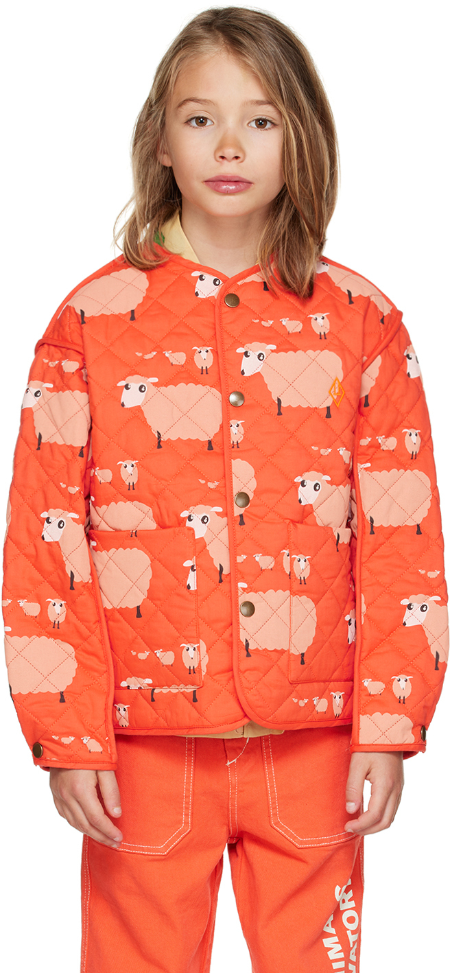 THE ANIMALS OBSERVATORY KIDS RED STARLING REVERSIBLE JACKET