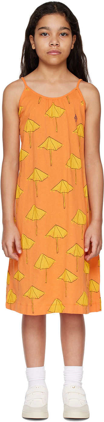 The Animals Observatory Kids Orange Gazel Dress In Orange_umbrella