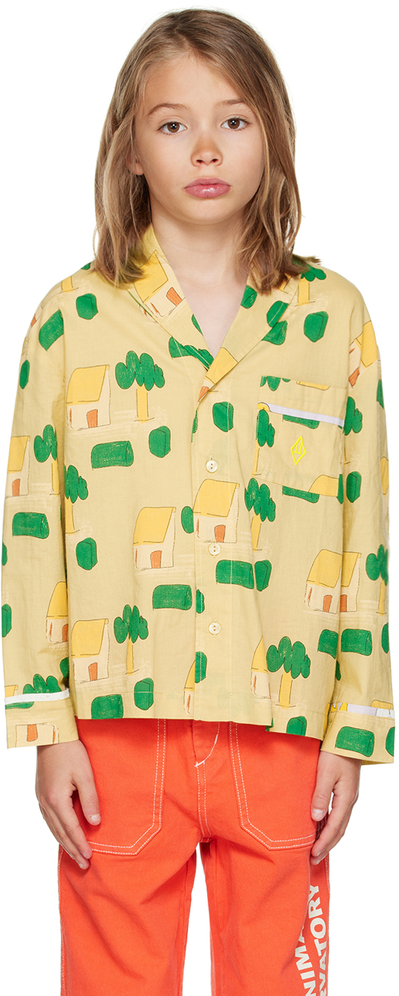The Animals Observatory Kids Yellow Wolf Shirt In Camel_house