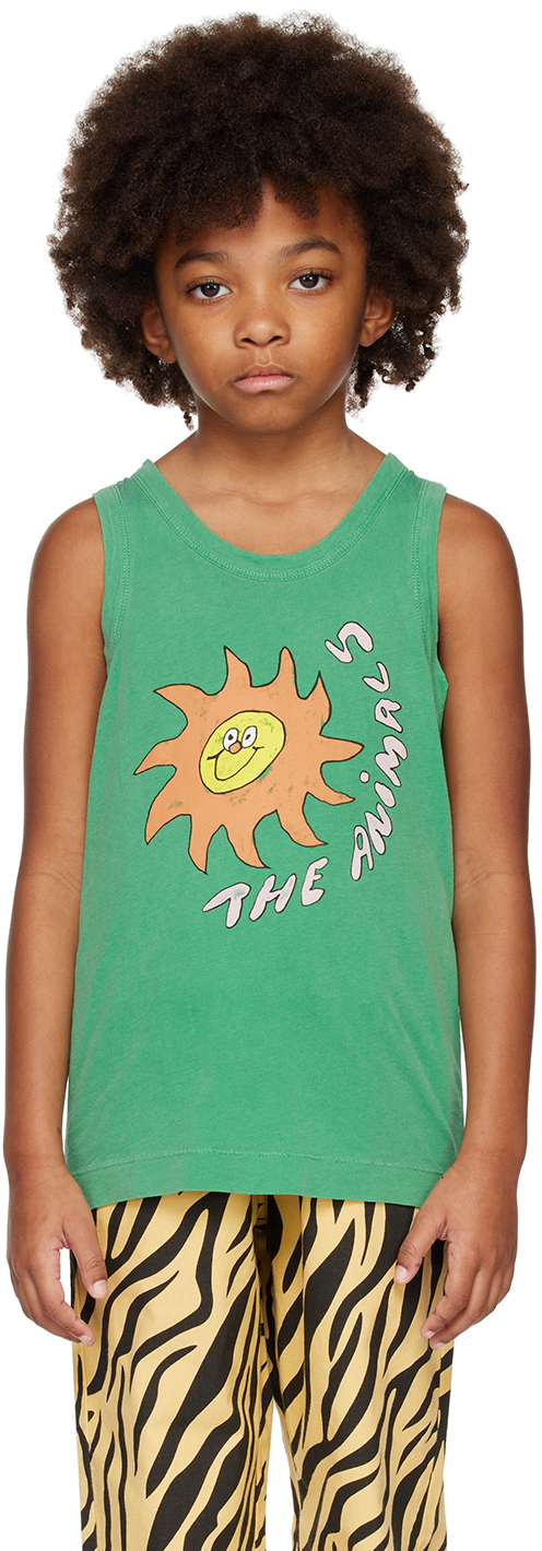The Animals Observatory Kids Green Frog Tank Top In Green_sun