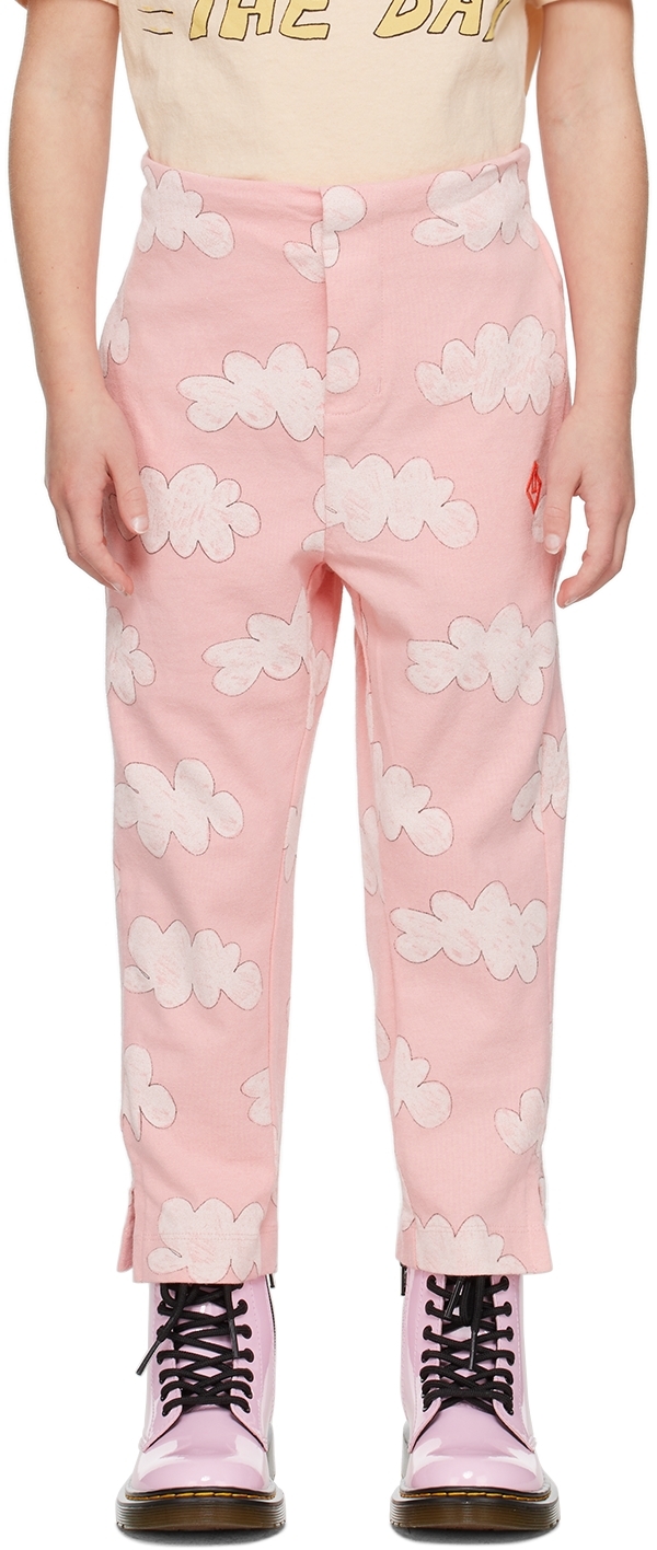 THE ANIMALS OBSERVATORY KIDS PINK CAMALEON PANTS