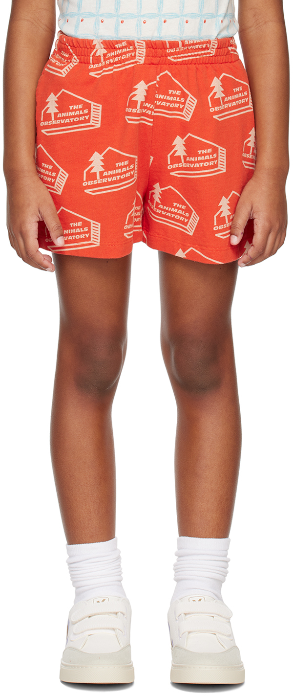 The Animals Observatory Kids Red Poodle Shorts In Red_house