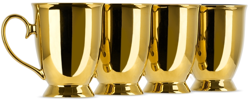 Polspotten Gold & Multicolor Legacy Mugs, 4 Pcs