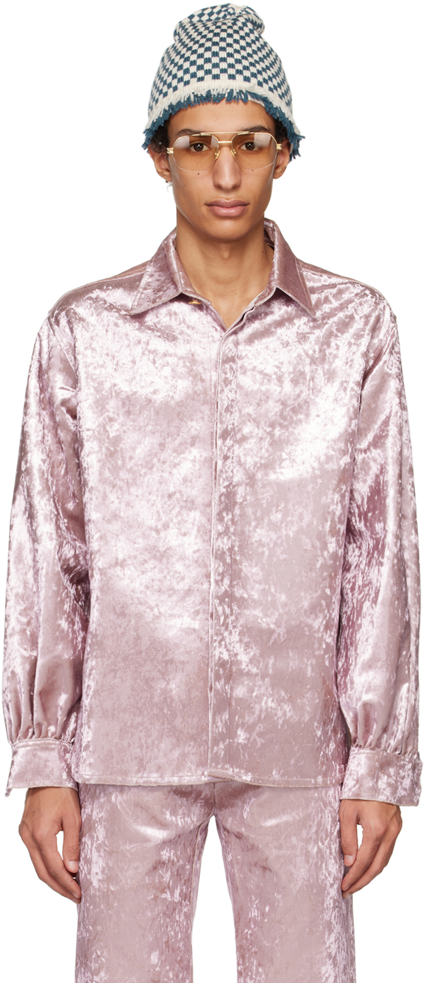 Pink Spread Collar Shirt