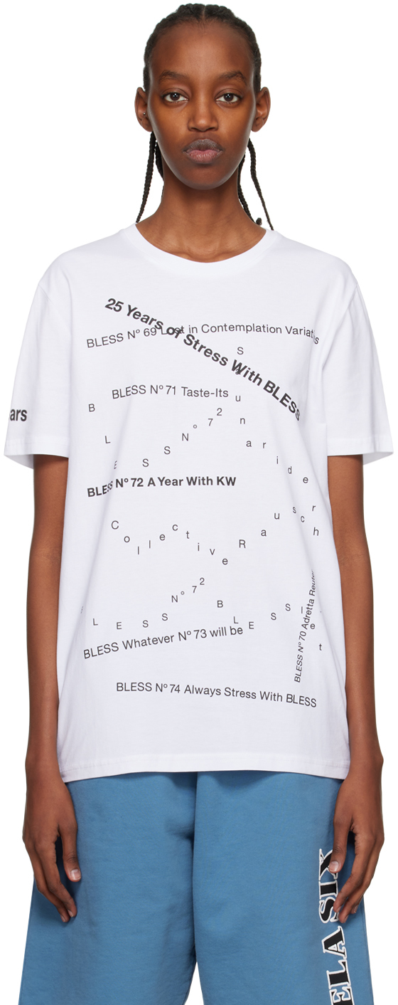 Bless White Multicollection Iv T-shirt In White / Black