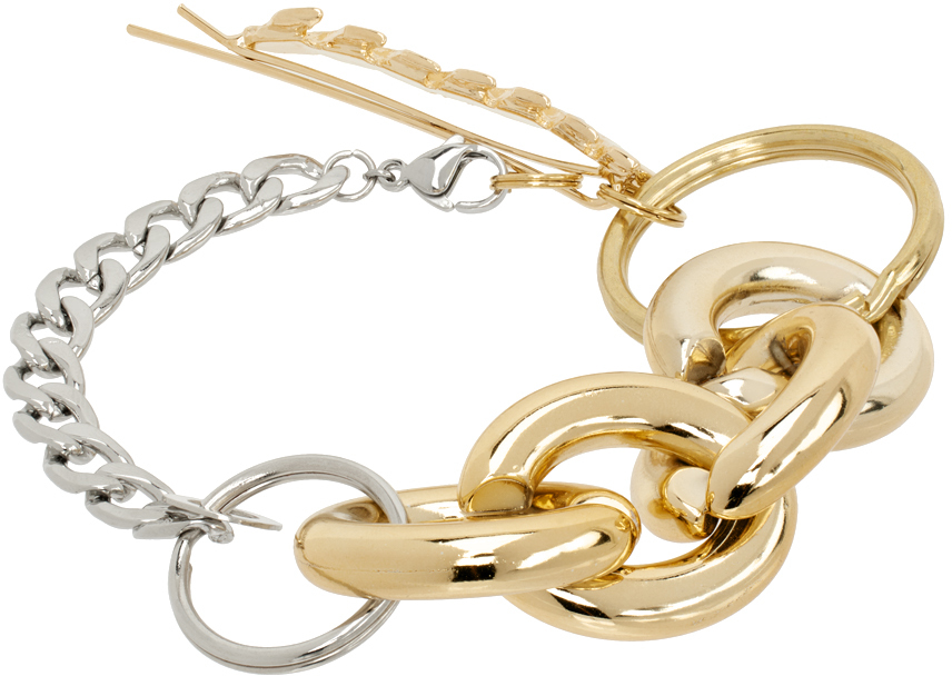 Bless Silver & Gold Materialmix Hairpin Bracelet In Silver Gold