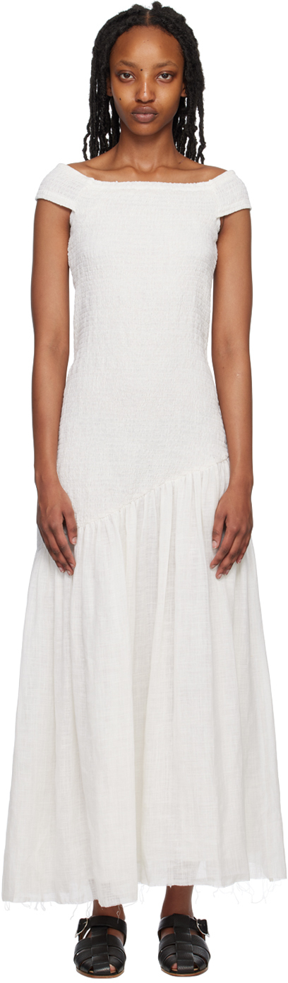 【関税込み】Gabriela Hearst ホワイト Veloso マキシドレス Gabriela Hearst Veloso linen and silk maxi dress Gabriela Hearst
