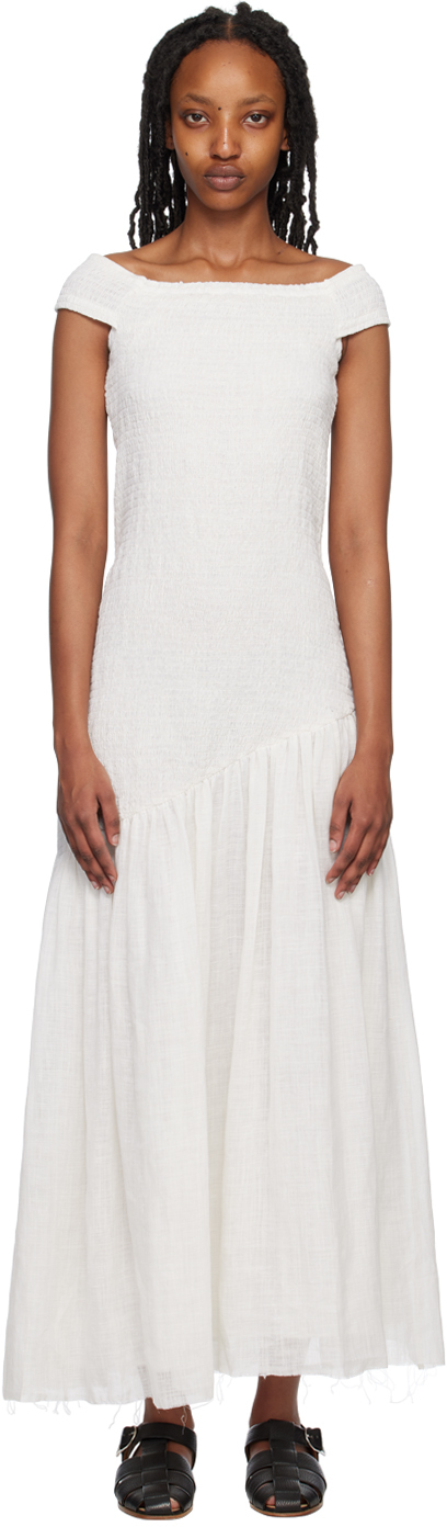 Gabriela Hearst Veloso Linen And Silk Maxi Dress In Ivory | ModeSens