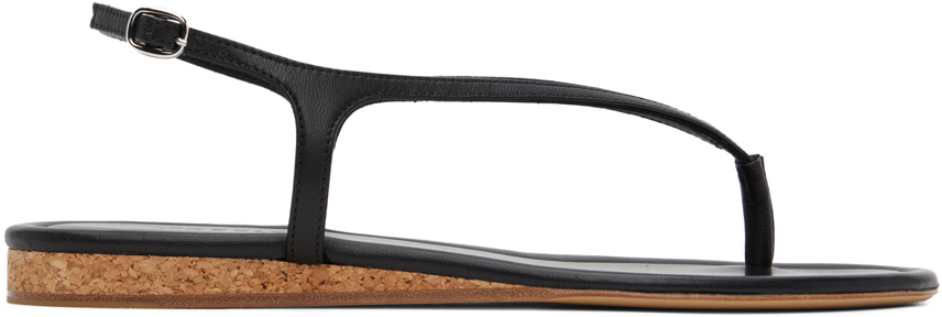 Gabriela Hearst Gia 5 Slingback Leather Sandals In Blk Black