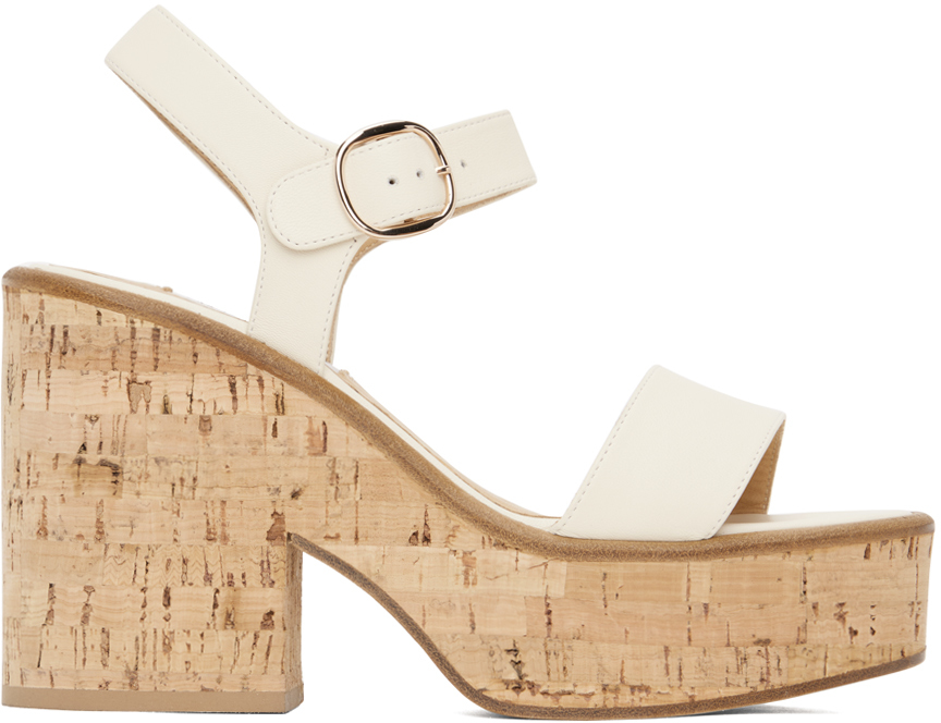 Gabriela Hearst Off-white Sardis Wedge Sandals In Crm Cream