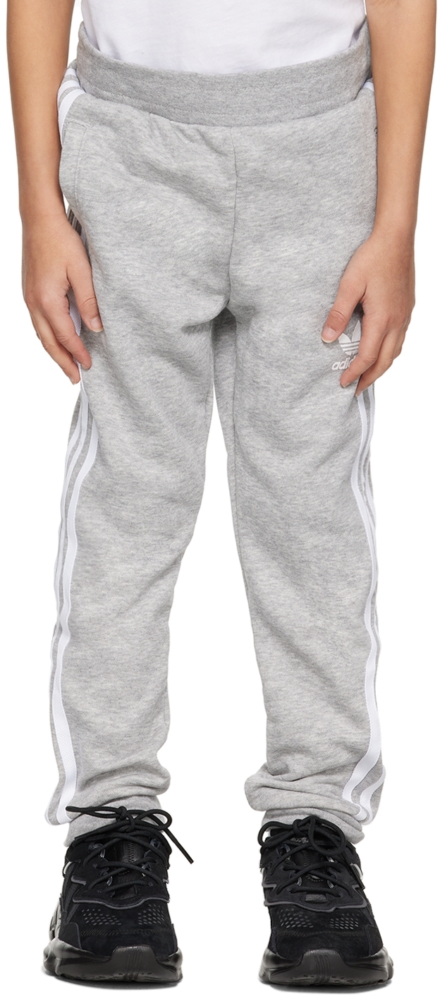 Adidas Originals Kids Gray 3-stripes Big Kids Lounge Pants In Medium Grey Heather