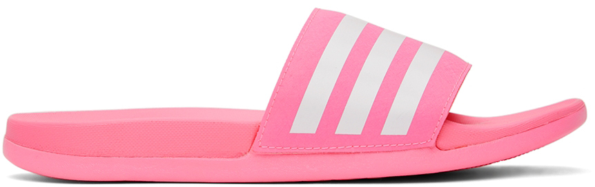 Adidas Originals Adidas Little Kids' Adilette Comfort Slide Sandals In Beam Pink/white/beam Pink