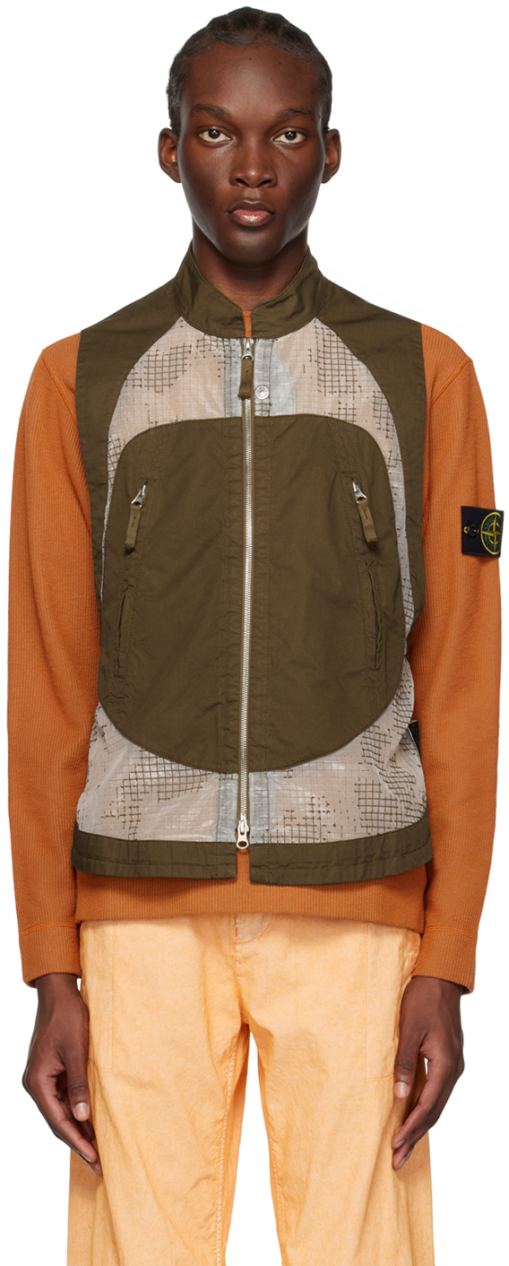 Shop Stone Island Shadow Project Brown Distorted Vest In V2074 Brown