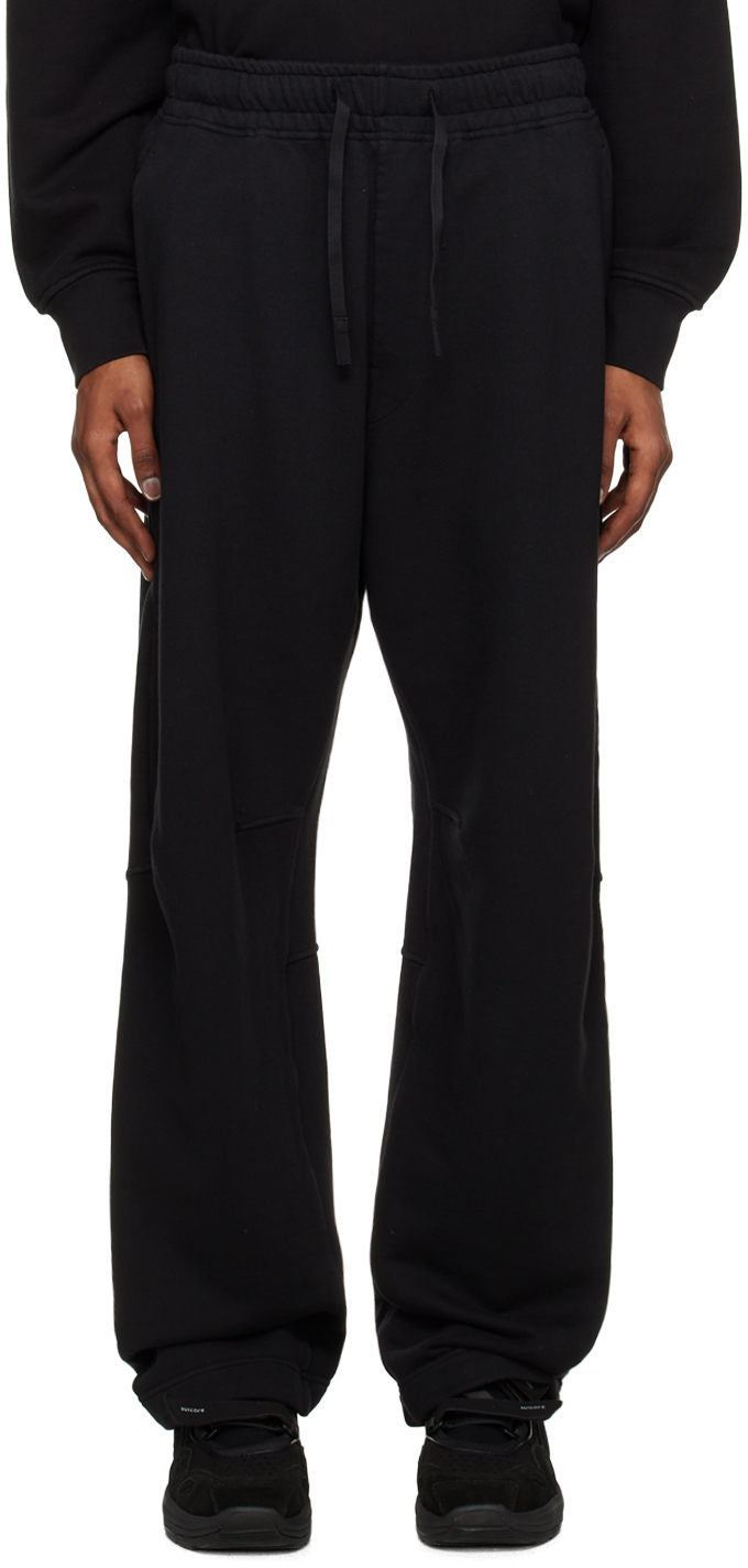 Stone Island Shadow Project Black Patch Lounge Pants In V0029 Black