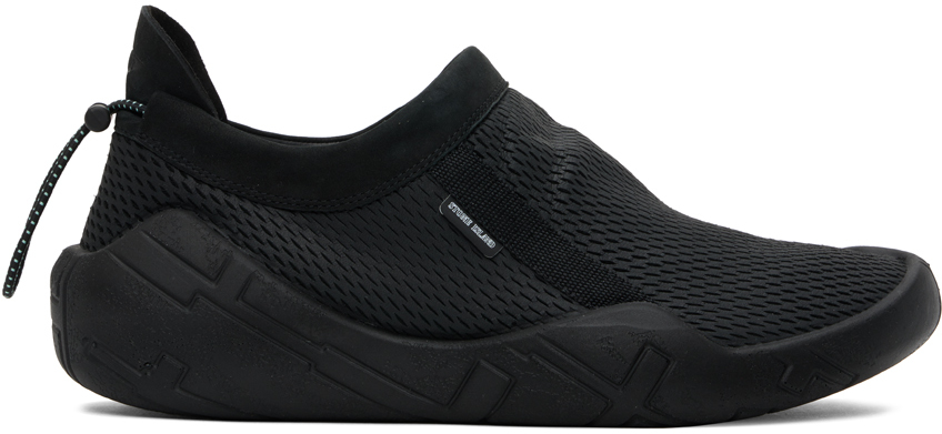 Shop Stone Island Shadow Project Black Ecco Edition Mesh Effect Slippers In V0029 Black