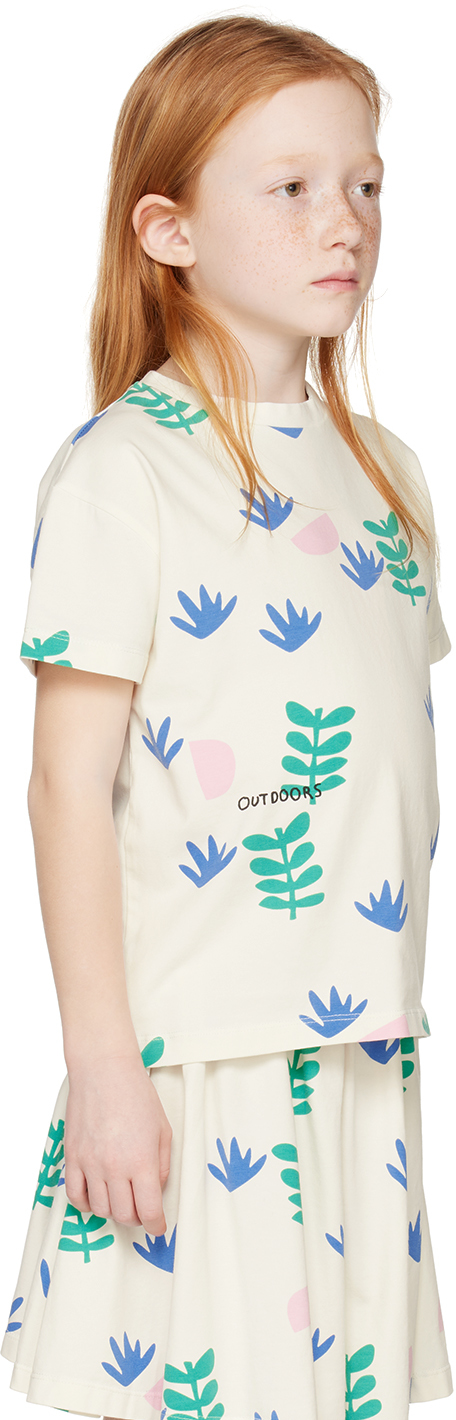 Shop Beau Loves Kids White Printed T-shirt In Natural Home Grown