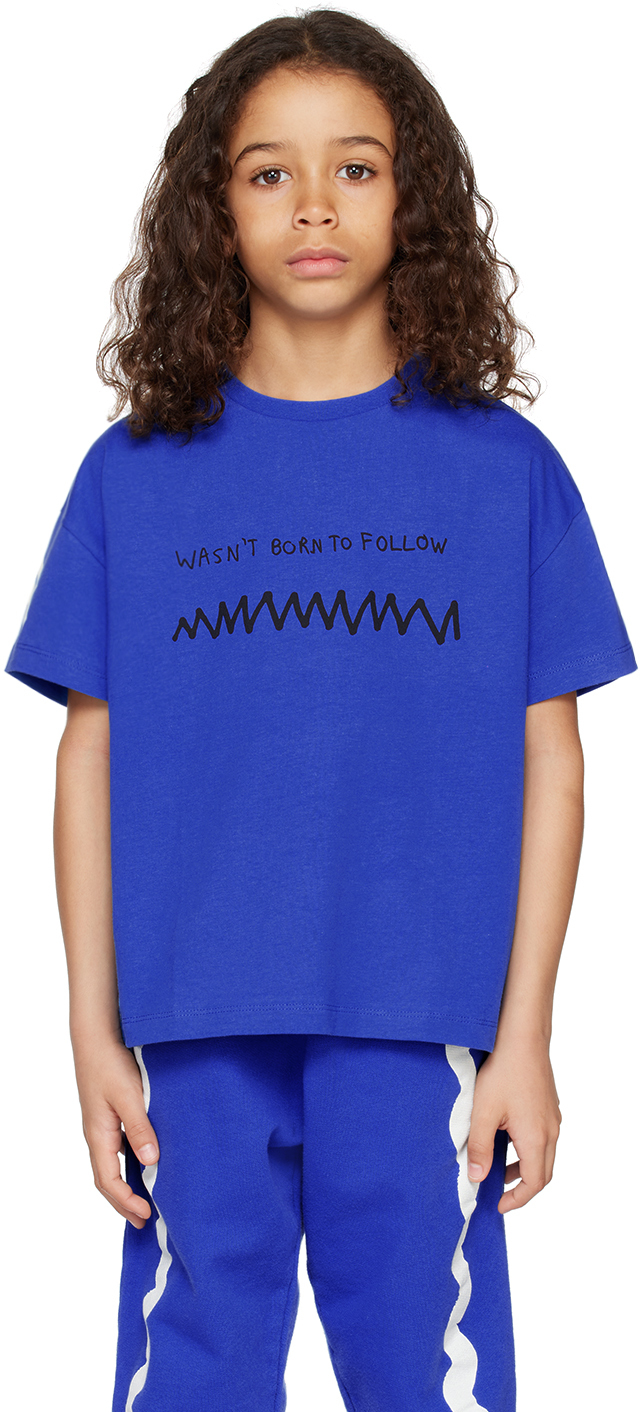 Beau Loves Kids Blue 'wasn't Born To Follow' T-shirt In Beaucoup Blue