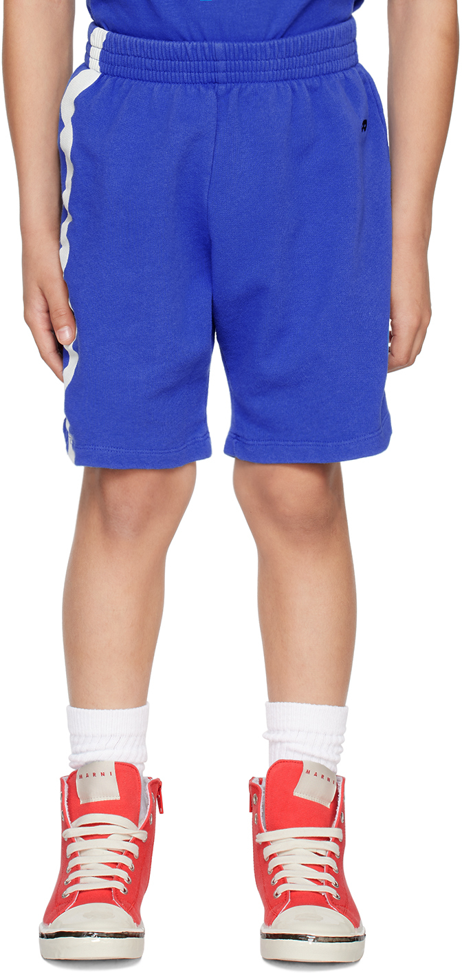 Beau Loves Kids Blue Smile Shorts In Beaucoup Blue