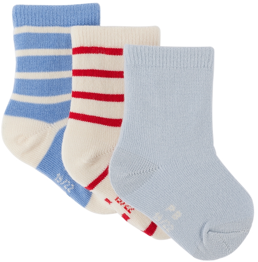 Petit Bateau Three-Pack Baby Multicolor Striped Socks