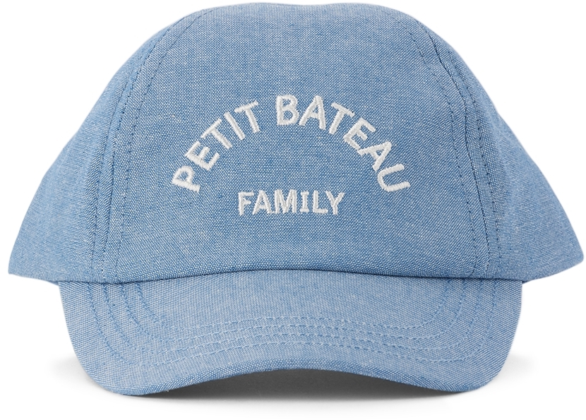 Petit Bateau Baby Blue 'family' Denim Cap In 01 Denim Clair