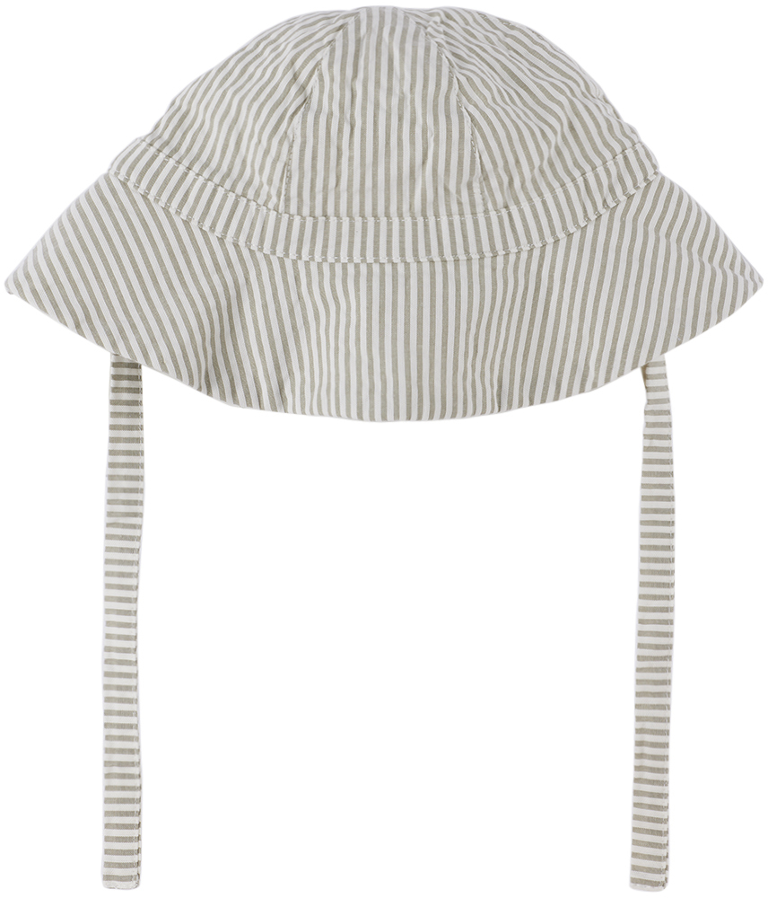 Petit Bateau Kids' Baby Gray & White Striped Bucket Hat In 01 Marecage/marshmal
